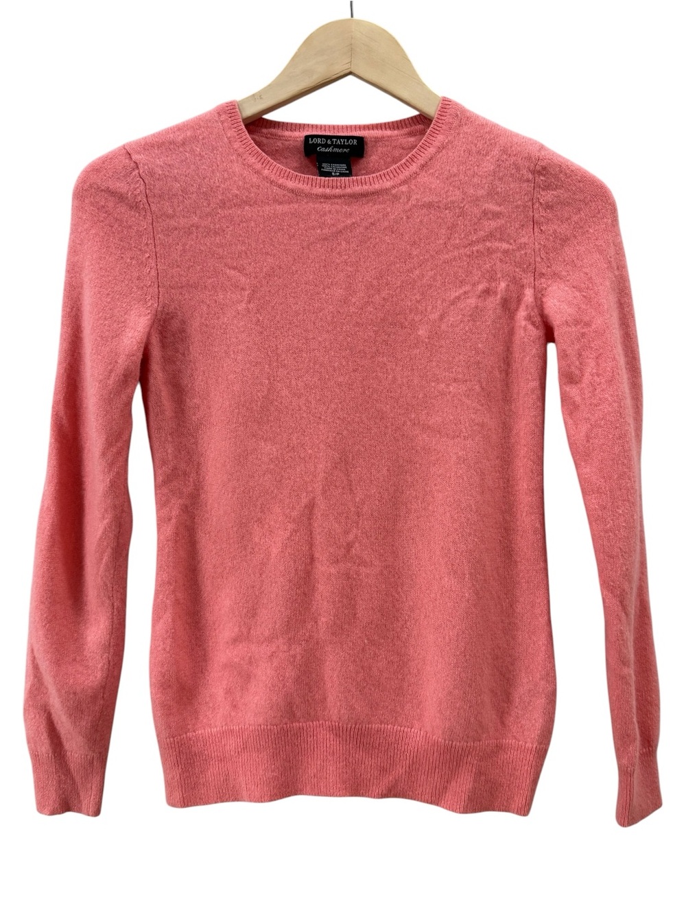 Lord & Taylor Pink Cashmere Crewneck Sweater